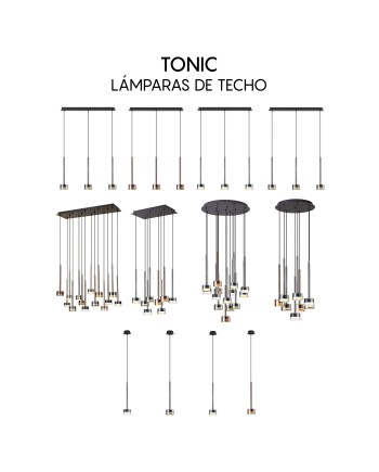 TONIC * COLGANTE 14L RECTANGULAR - GX53 - MULTICOLOR